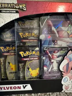 Pokemon TCG: 25th Anniversary Celebrations Collection Box Dark Sylveon V Booster 820650809392 - Image 4