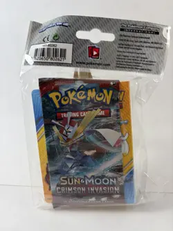 2017 POKEMON SUN & MOON CRIMSON INVASION BOOSTER PACK W/ MINI PORTFOLIO BINDER - Image 2
