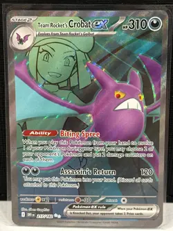 Team Rocket's Crobat ex 217/182 Double Rare Destined Rivals Pokemon TCG - NM - Image 1