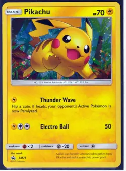 2017 Pokemon PIKACHU SM76 BLACK STAR RARE PROMO - COSMOS HOLO NM/M - Image 1