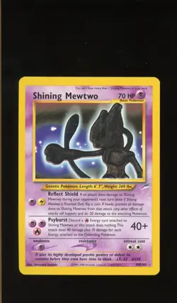2002 POKEMON NEO DESTINY UNLIMITED HOLO SHINING MEWTWO 109/105 LP-MP - Image 1