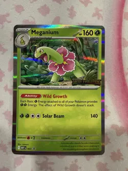 Pokemon Meganium Me: Mega Evolution Stamped Promo 001 - Image 1