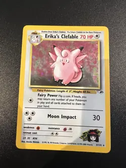 Erika’s Clefable 3/132 Gym Heroes Unlimited 2000 Pokemon Card Holo Rare NM - Image 1