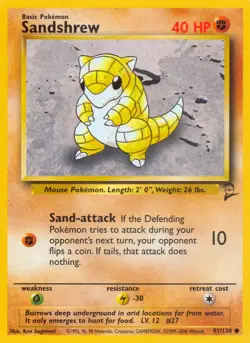 Sandshrew 91/130 Common | Base Set 2 | Pokemon Card - Image 1