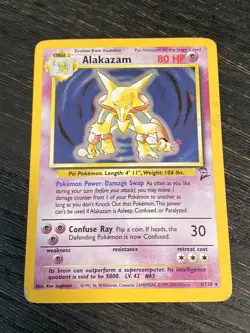 Pokemon Card - Alakazam 1/130 Holo Base Set 2 Stage 2 - Image 2