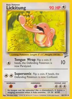 Lickitung 48/130 Uncommon | Base Set 2 | Pokemon Card - Image 1