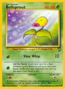 Bellsprout 66/130 Common | Base Set 2 | Pokemon Card - Image 1