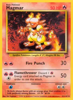 Magmar 51/130 Uncommon | Base Set 2 | Pokemon Card - Image 1