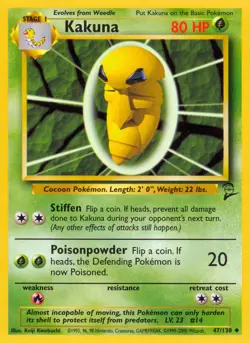 Kakuna 47/130 Uncommon | Base Set 2 | Pokemon Card - Image 1