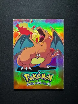 Black Logo 2nd Print topps Pokemon The First Movie Rainbow Foil E6 Charizard - Image 1