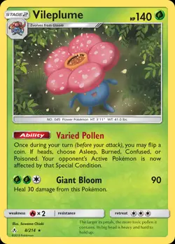 Vileplume 8/214 Rare Holo | Unbroken Bonds | Pokemon Card - Image 1