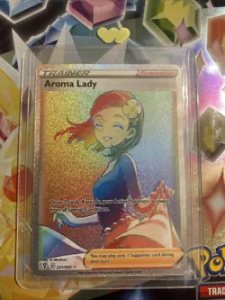 Aroma Lady Secret Rare Rainbow Evolving Skies Pokemon Card NM - Image 1