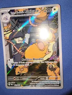 Pokemon TCG Team Rockets Raticate Card 202/182 Destined Rivals Illustration Rare - Image 1
