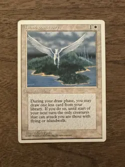 Island Sanctuary NM+ NEVER PLAYED MTG Fourth Ed 4th 4Ed Rare Magic FAST SHIPPING - Image 1