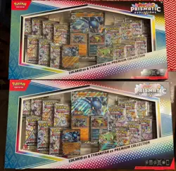 2x Pokemon Prismatic Evolutions Lucario ex & Tyranitar ex Premium Collection Box - Image 1
