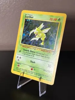 Pokemon Scyther Base Set 2 Holo Rare 17/130 2000 Swirl LP - Image 4
