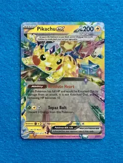 Pokemon TCG Sv08: Surging Sparks Pikachu EX 057/191 Double Rare Full Art Holo - Image 1