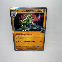 Team Rocket's Tyranitar 096/182 Rare Destined Rivals Pokemon Holo Near Mint - Image 1