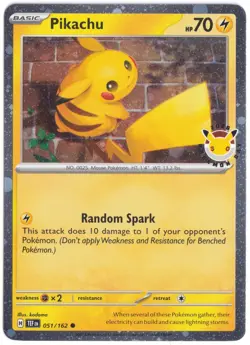 Pikachu 051/162 SV05: Temporal Forces (Pokemon Day 2026 Stamp) Cosmos Holo - Image 1