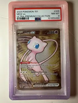 2023 Pokemon 151 Mew ex Ultra Premium Collection. card # 205. PSA 8 Guard Ships! - Image 3