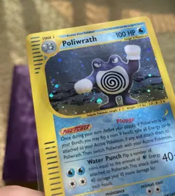 2002 Pokemon TCG Poliwrath 24/165 Expedition Base Set Holo LP+ w/ SWIRL 💫 - Image 5