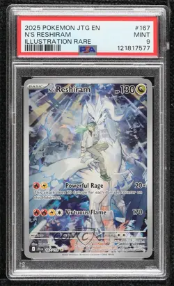 N's Reshiram Illustration Rare Pokemon Journey Together PSA 9 MINT - Image 1