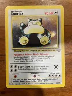 Pokemon Snorlax Jungle Holo Rare 11/64 90HP Basic English 1999 - Image 1