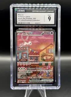 CGC 9 Mew ex Black Star Promo 053 Pokemon 151 English 2023 UPC Collection - Image 1