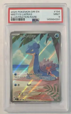 Pokemon Misty's Lapras Illustration Rare Holo PSA 9 SV10 Destined Rivals 194/182 - Image 1