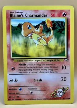 Blaine’s Charmander 61/132 – Gym Heroes (Uncommon) - LP+ - WOTC 2000 Pokemon TCG - Image 1