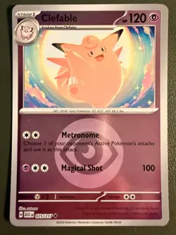 Pokemon TCG Clefable 75/217 Ascended Heroes ME2.5 Psychic Energy Reverse Holo NM - Image 1