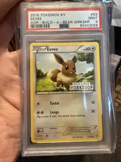 PSA 9 MINT Eevee 63/98 Build A Bear Exclusive Stamped Promo Pokemon TCG 2015 - Image 1