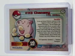 CHANSEY 1999 TOPPS POKEMON TV ANIMATION SERIES 2 BLUE LOGO 113 Q0899 - Image 2