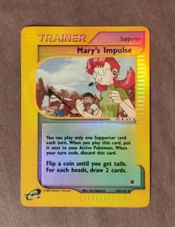 Pokemon Expedition Set Uncommon Reverse-Holo "Mary's Impulse" 142/165 (English) - Image 1