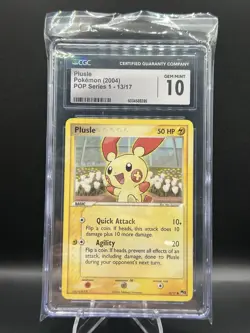 2004 POKEMON POP SERIES 1 #13/17 PLUSLE CGC 10 GEM MINT - Image 1