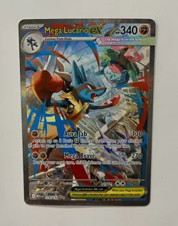 Pokemon Mega Lucario EX Illustration Rare Full Art Holo 179/132 Me01 340HP - Image 1