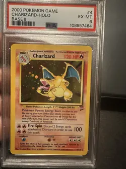 2000 POKEMON BASE SET 2 #4 CHARIZARD-HOLO PSA 6 - Image 1