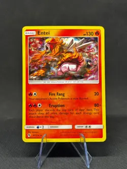 Pokemon TCG Entei Sun & Moon - Lost Thunder 47/214 Exclusive Cracked Ice Holo MP - Image 1