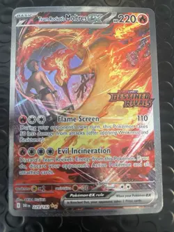 TCG Team Rockets Moltres EX Destined Rivals Card 229/182 SIR Pokemon NM STAMPED - Image 1
