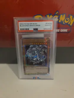 Blue-Eyes White Dragon Yugioh 2024 KC01-EN000 Quarter Century Secret Rare PSA 10 - Image 1