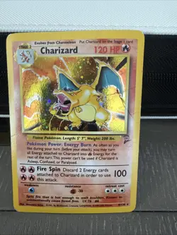 Charizard Base Set 2 Holo Rare Card 4/130 Damaged Condition SEE PICTURES - Image 1