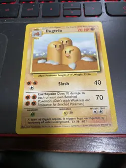 Pokemon Card TCG Dugtrio Base Set 19/102 4th Print 1999-2000 Rare WOTC Vintage - Image 1