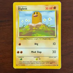 Diglett 47/102 Common Base Set 4th Print 1999-2000 UK Pokemon Card - Image 1