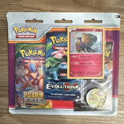Pokemon Roaring Skies & Evolutions Booster Box Xerneas Foil Card Pikachu Coin - Image 4