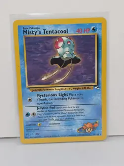 Pokemon TCG Misty's Tentacool Gym Heroes Card 32/132 Regular Rare MP - Image 1
