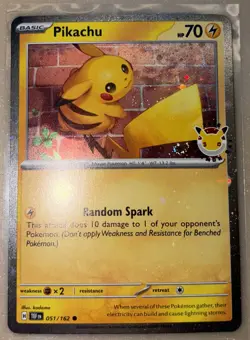 MAJOR HOLO BLEED Pikachu #051 SWIRLS Pokemon Day 30th Anniversary Promo Card - Image 1