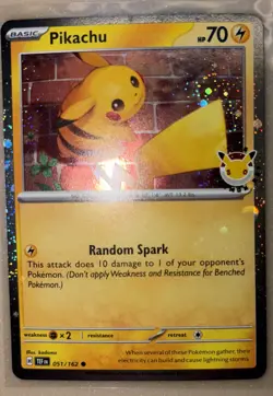 MAJOR HOLO BLEED Pikachu #051 SWIRLS Pokemon Day 30th Anniversary Promo Card - Image 3