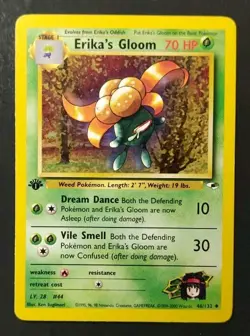 1st Edition Pokemon Gym Heroes Set "Erika's Gloom" Card 46/132 (English) - Image 1