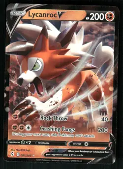 Lycanroc V SWSH199 SWSH: Sword & Shield Promo Cards Promo NM - Image 1