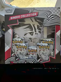 Pokemon Scarlet & Violet White Flare Binder Reshiram w/ 5 Booster Packs & Card - Image 1